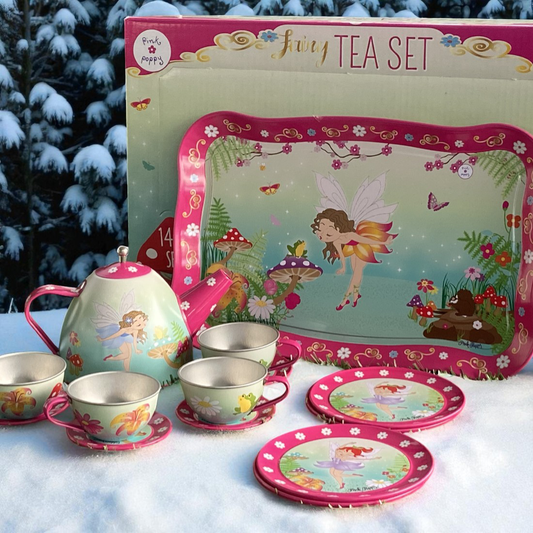 14 Piece Fairy Tin Tea Set