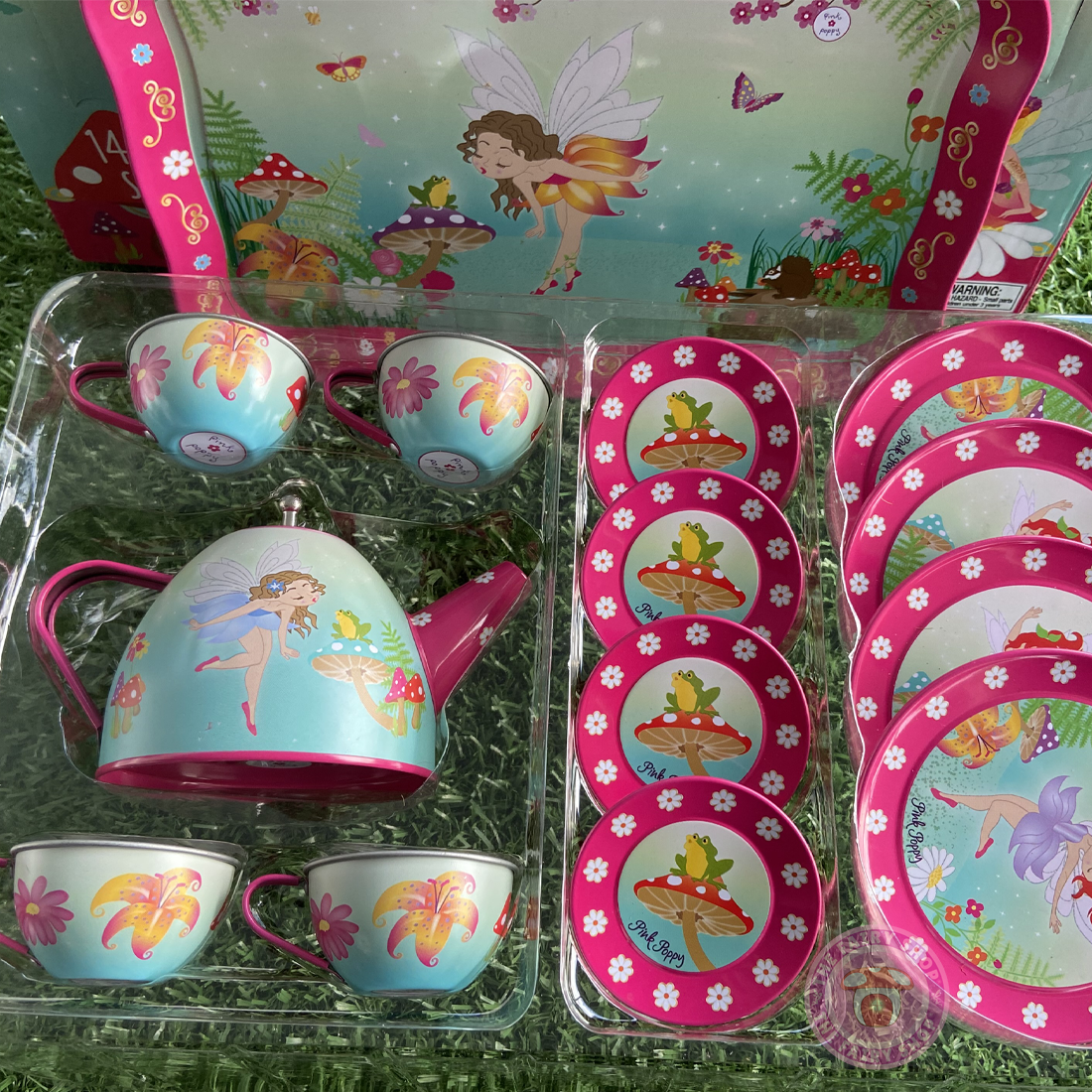 14 Piece Fairy Tin Tea Set