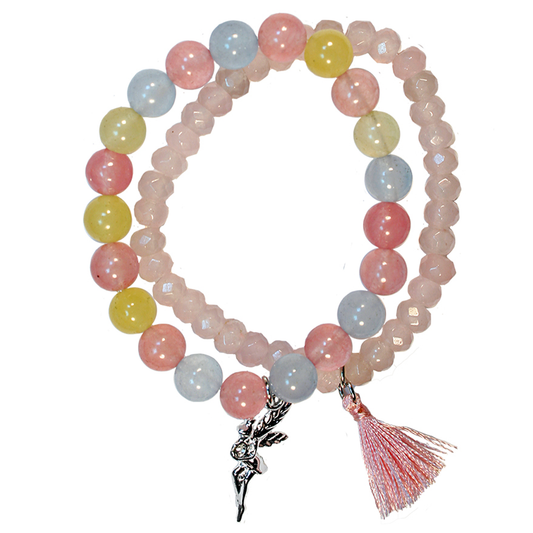 2 Strand Child Bracelet With Fairy and Tassel