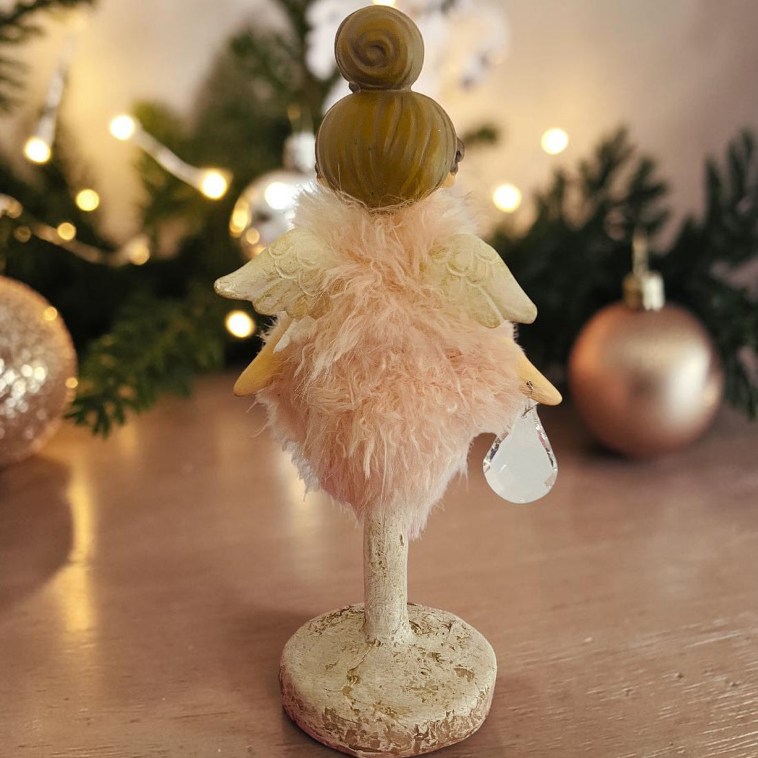 24cm Feather Angel Girl with Crystal Drop