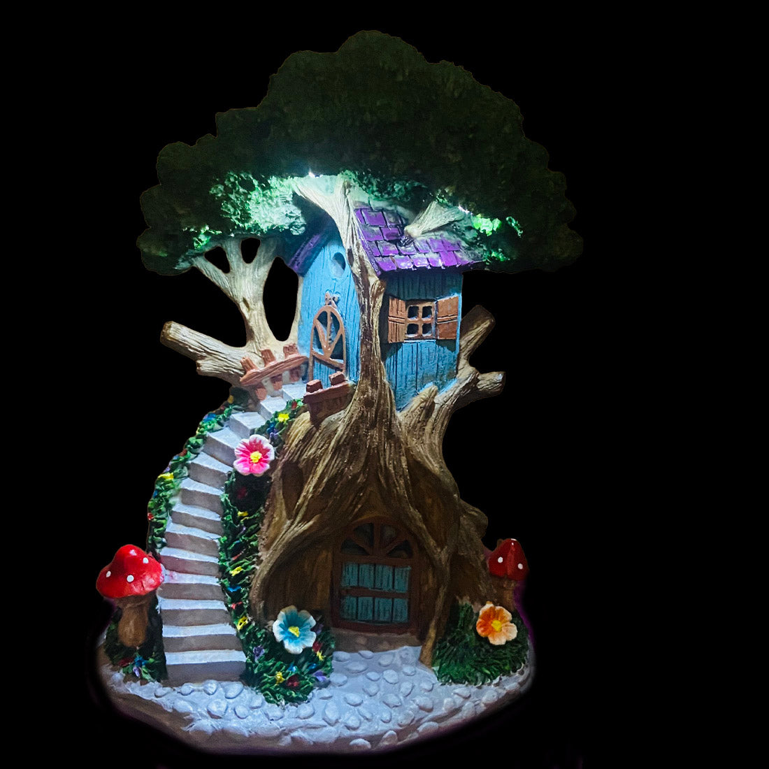 24cm Solar Fairy Garden Tree House