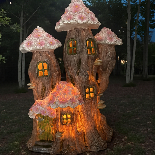 29cm Resin Solar Flower House