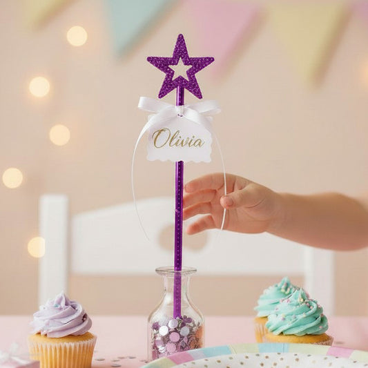34cm Pink or Blue Shiny Plated Fairy Wand