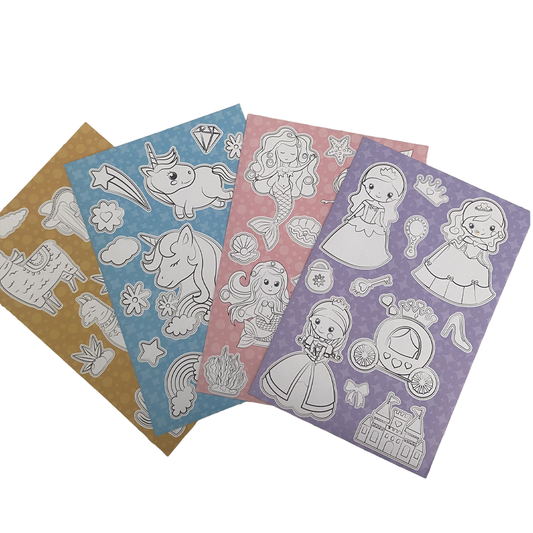 4 Sheets Colour in Stickers