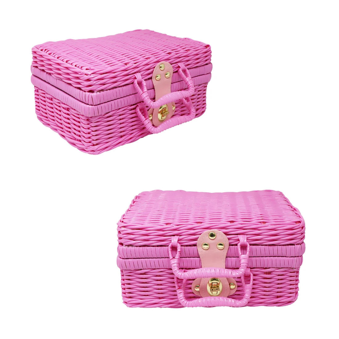 15 Piece Mermaid Tin Tea Set in Pink Basket