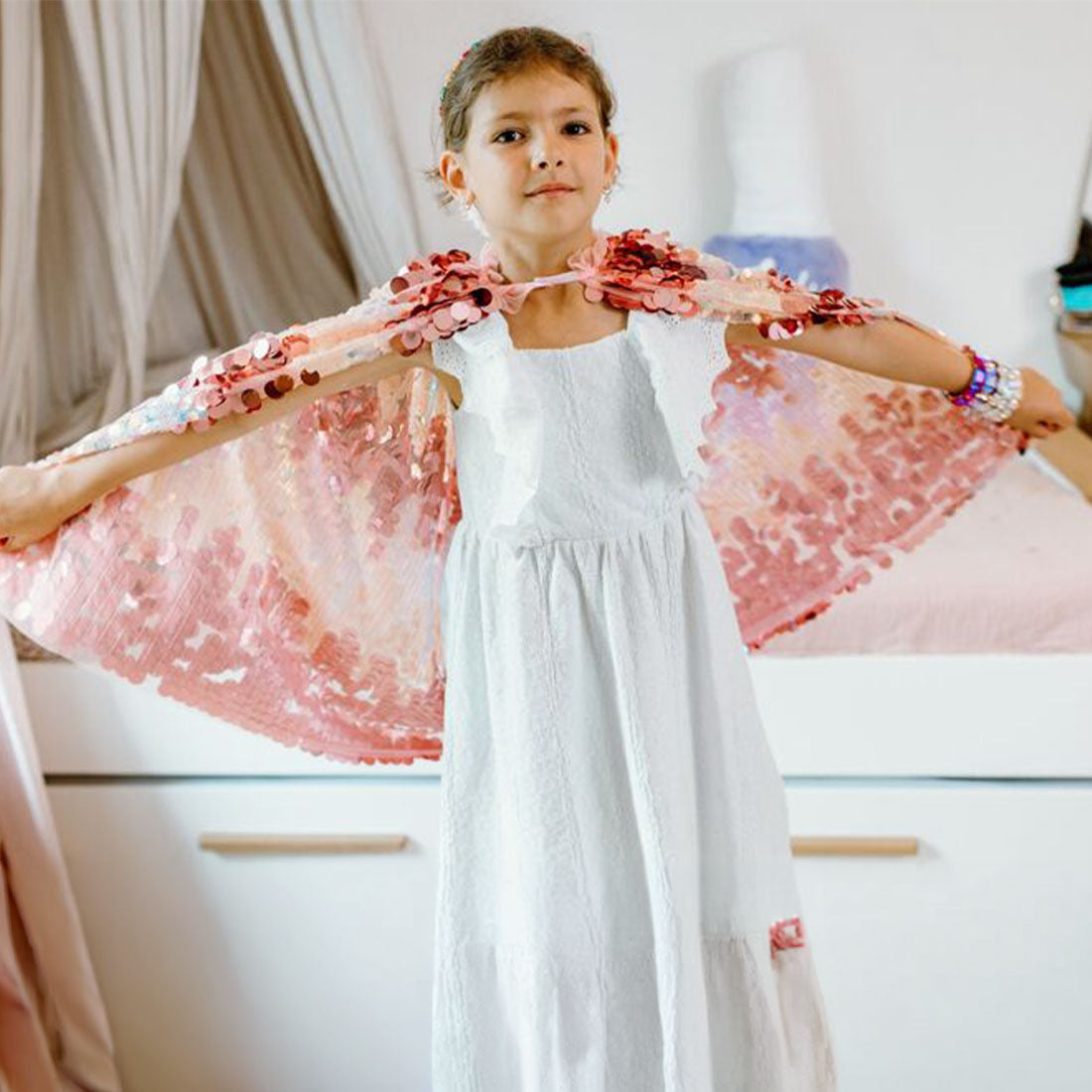 5th Avenue Pink Pailette Cape Size 4-6