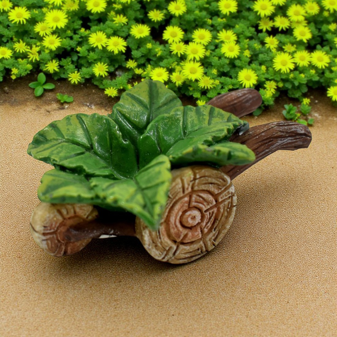 6.5cm Fairy Garden Leaf Wheelbarrow