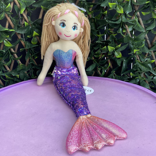 Adele The Purple and Rainbow Flip Sequined Mermaid Doll