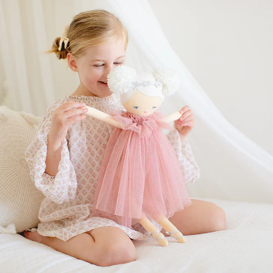 Ava Angel Doll 48cm Blush Silver