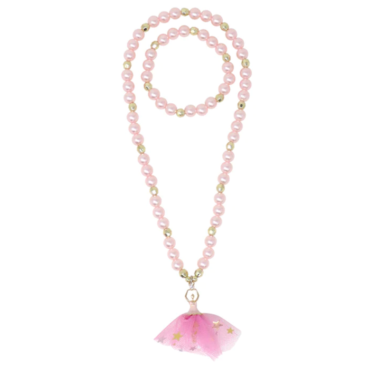 Ballerina Charm Necklace and Bracelet Set