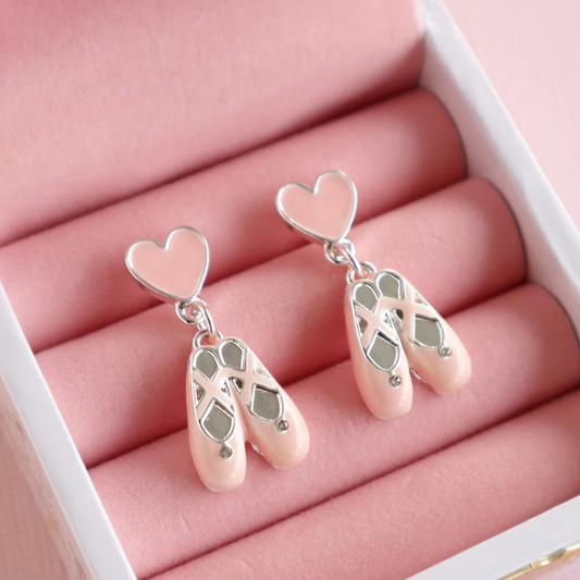 Ballet Slippers Earrings in a Ballerina Box