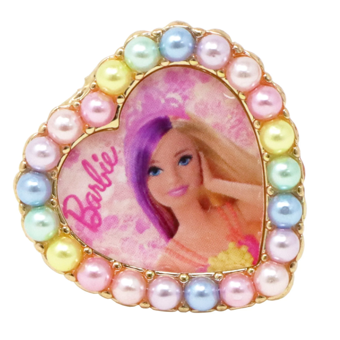 Barbie Rainbow Fantasy Pearl Heart Adjustable Ring