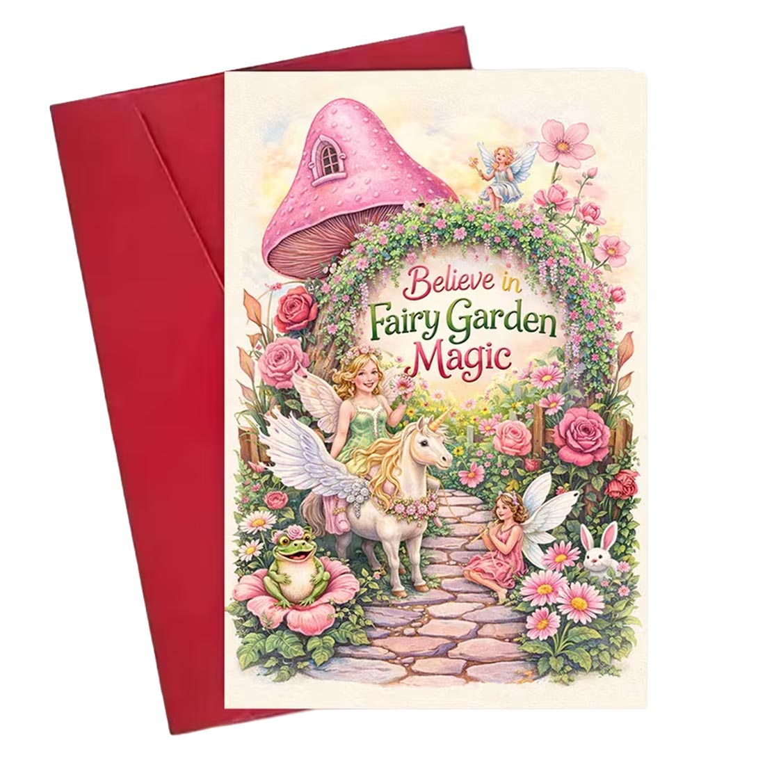 Believe in Fairy Garden Magic Greeting Card