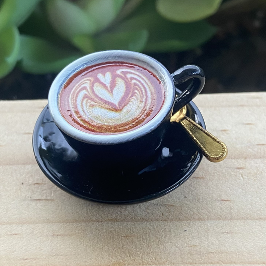 Black 3 Piece Miniature Coffee Cup Set