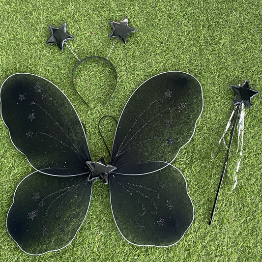 Black Fairy 3 Piece Wing Costume Set