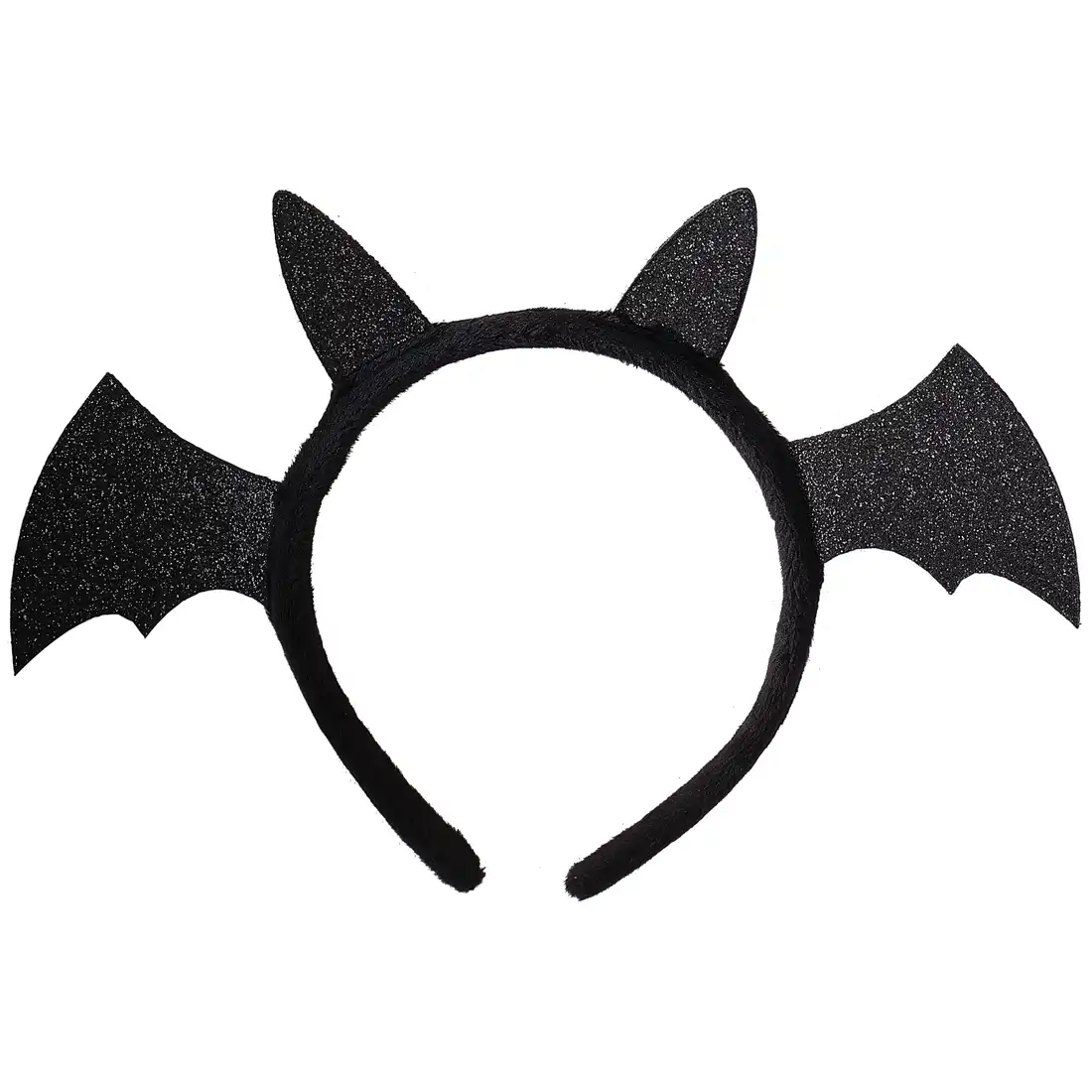 Black Sparkle Bat Wings Headband Headdress