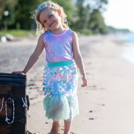 Bling Bling Mermaid Skirt & Hairclip Set Mint Size 4-6