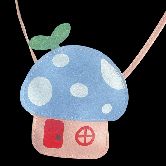 Blue and Pink Crossbody Toadstool Bag