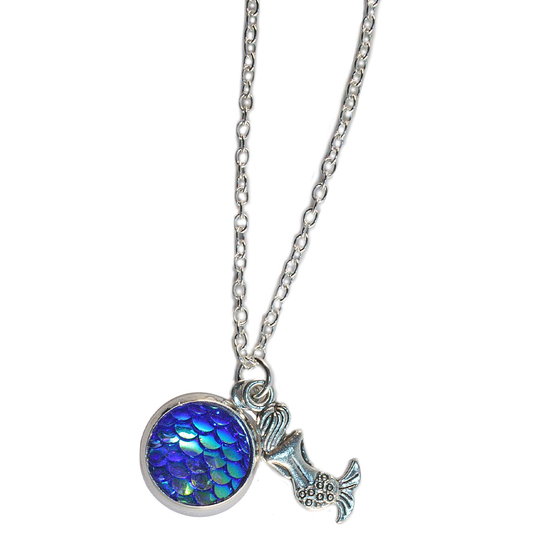 Blue Shimmer Mermaid Pendant Necklace
