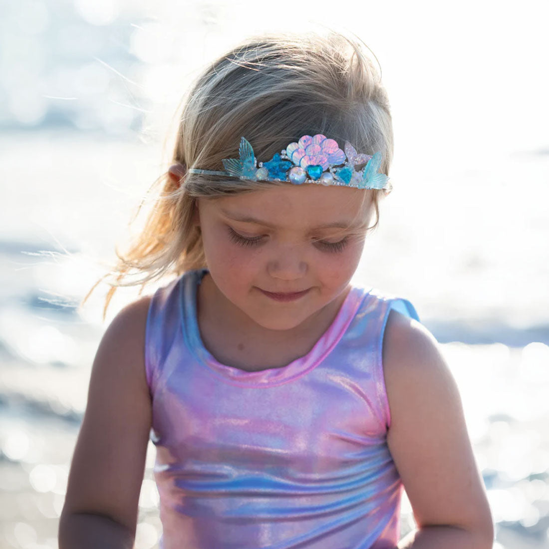 Boutique Pink or Blue Ocean Jewel Tiaras
