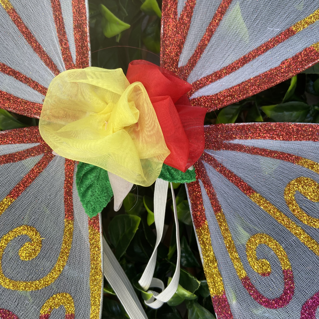 Bright Rainbow Floral Fairy Wings