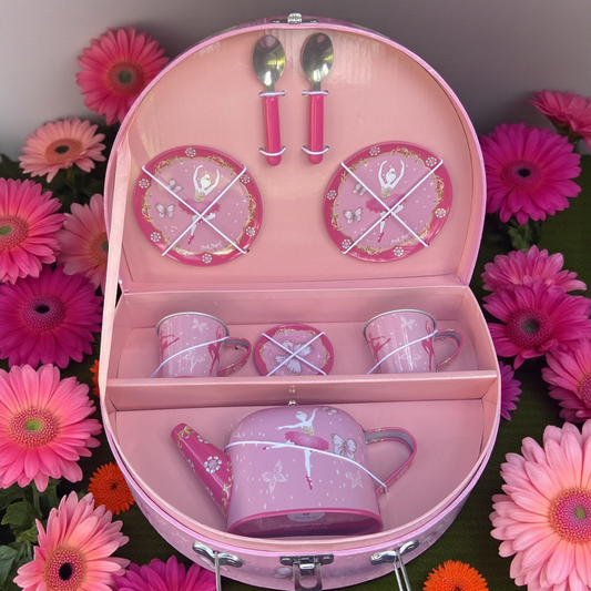 Butterfly Ballet Tin Tea Set