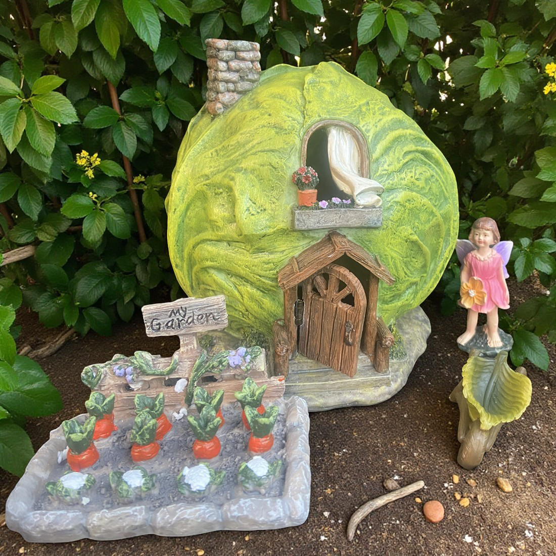 Cabbage Fairy House With Opening Door