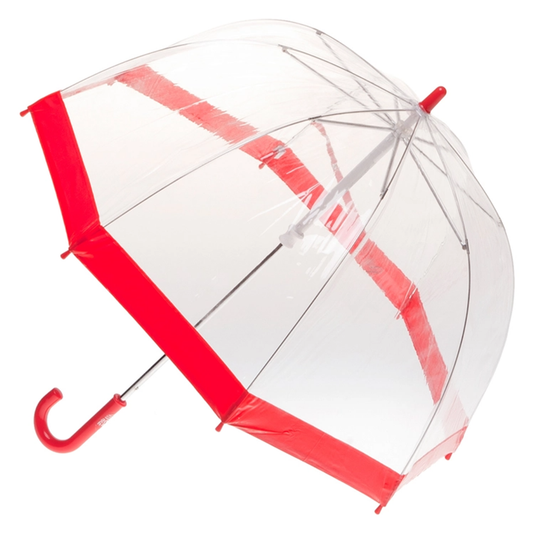 Children's Clear Birdcage Umbrella with Red Trim