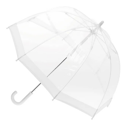 Children's Clear Birdcage Umbrella with White Trim