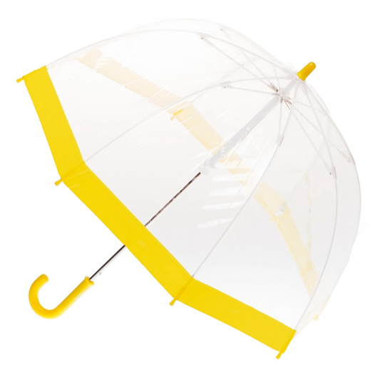 Children's Clear Birdcage Umbrella with Yellow Trim