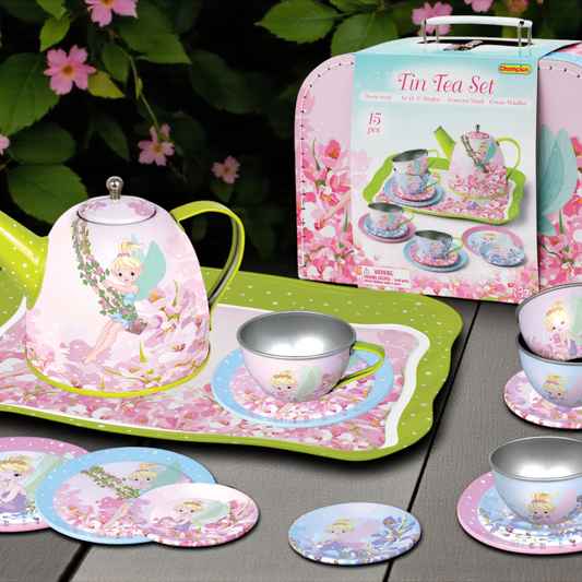 Childrens Fairy Tin Tea Set in Carry Case