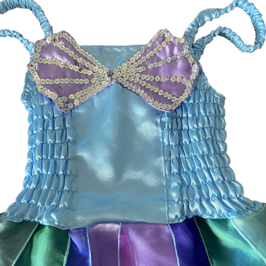 Childs Aqua Mermaid Dress Large 6-8 Years