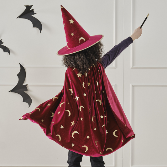 Childs Burgundy Velvet Magician Costume