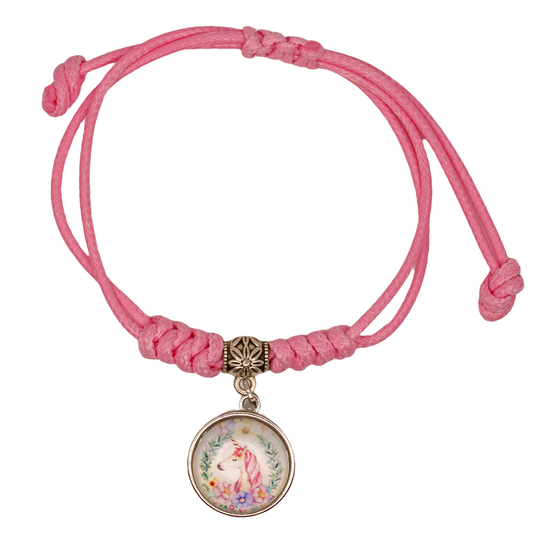 Childs Unicorn Pink Friendship Bracelet