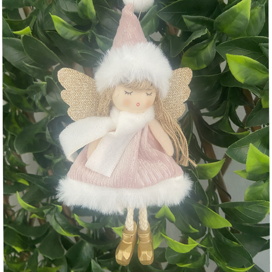 Christmas Pink Fairy Figurine Decoration