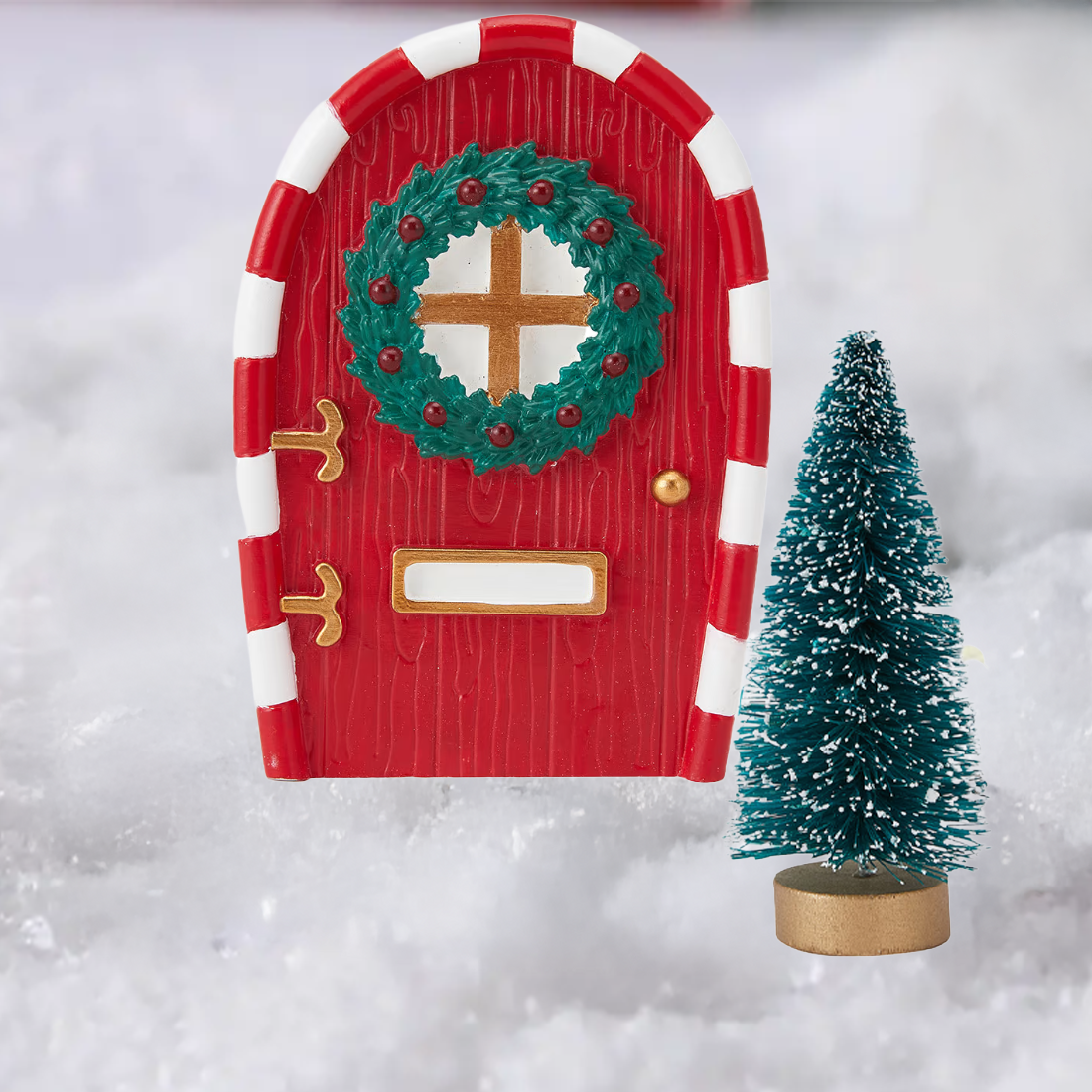 Christmas Red Fairy Elf Door and Tree