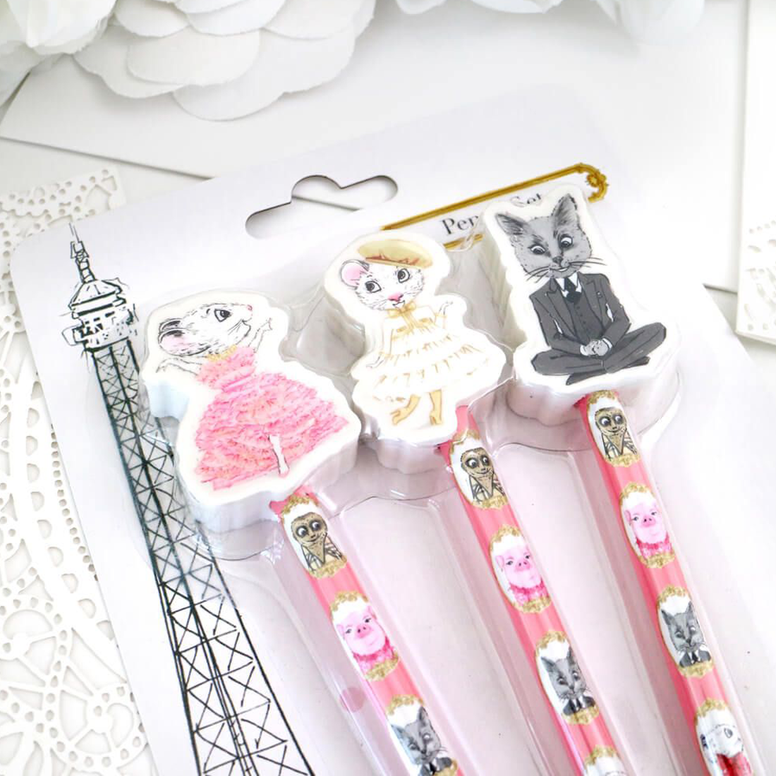Claris Pencils Set With Eraser Tops