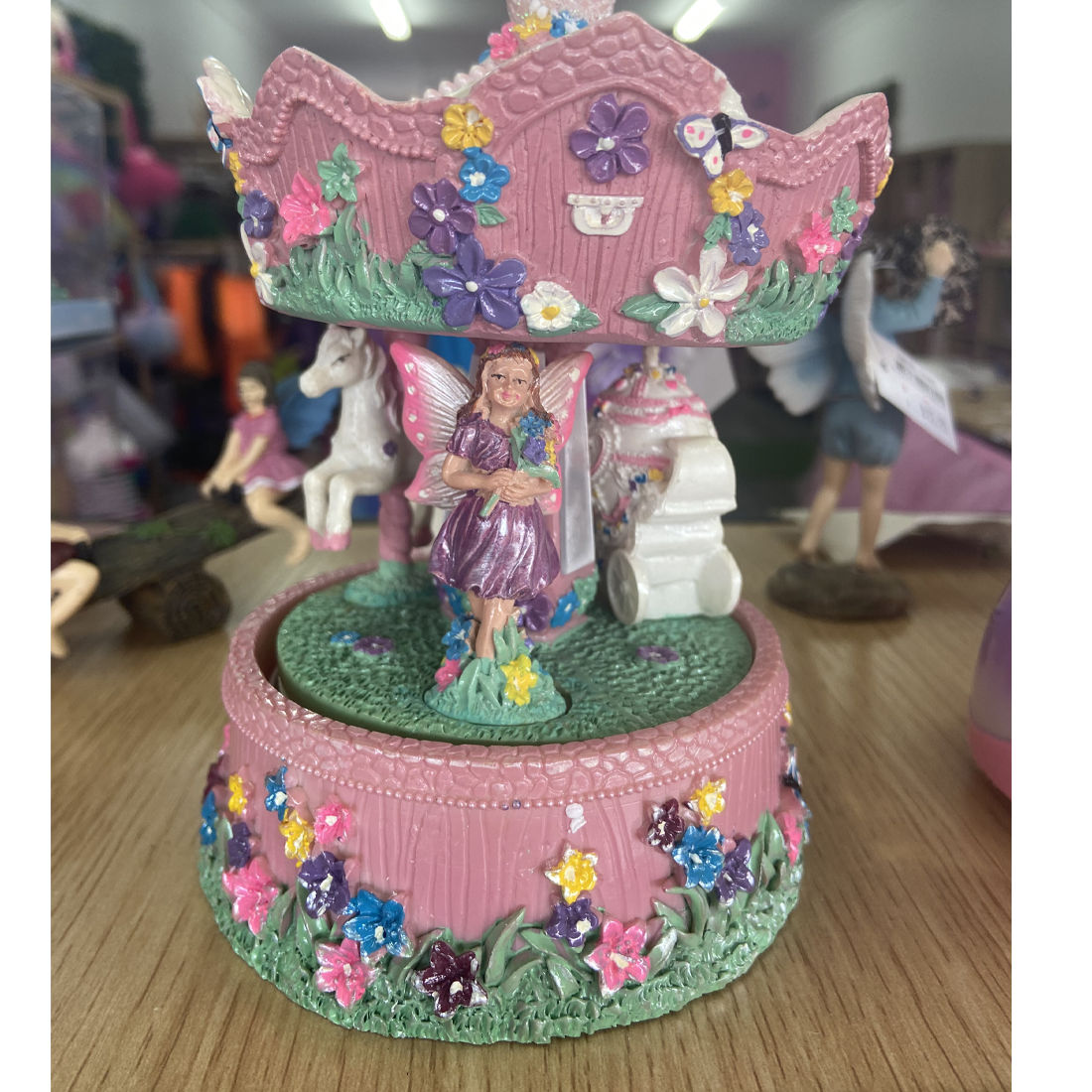 Classic Carousel with Fairy Unicorn and Carriage