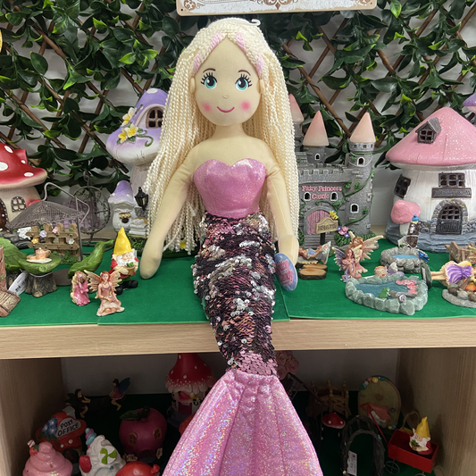 Cotton Candy 70cm Mermaid Lucky The Pink Flip Sequined Doll
