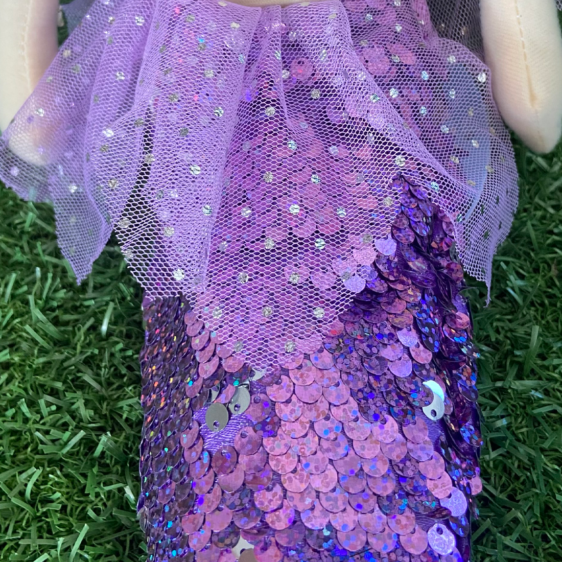 Cotton Candy Lily The Purple Flip Sequined Mermaid Doll With Tutu
