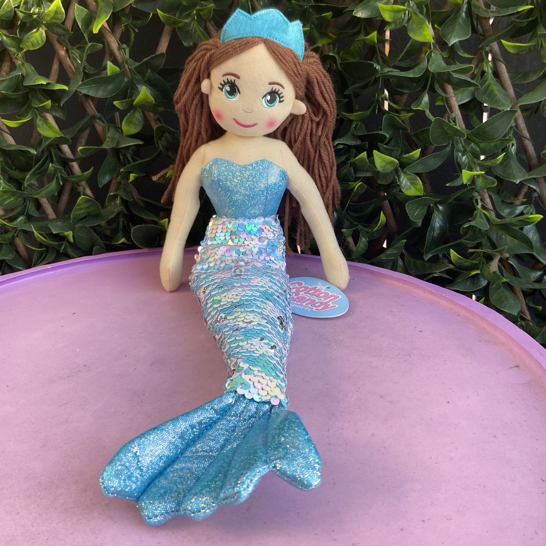 Cotton Candy Marina The Blue and White Flip Sequined Mermaid Doll