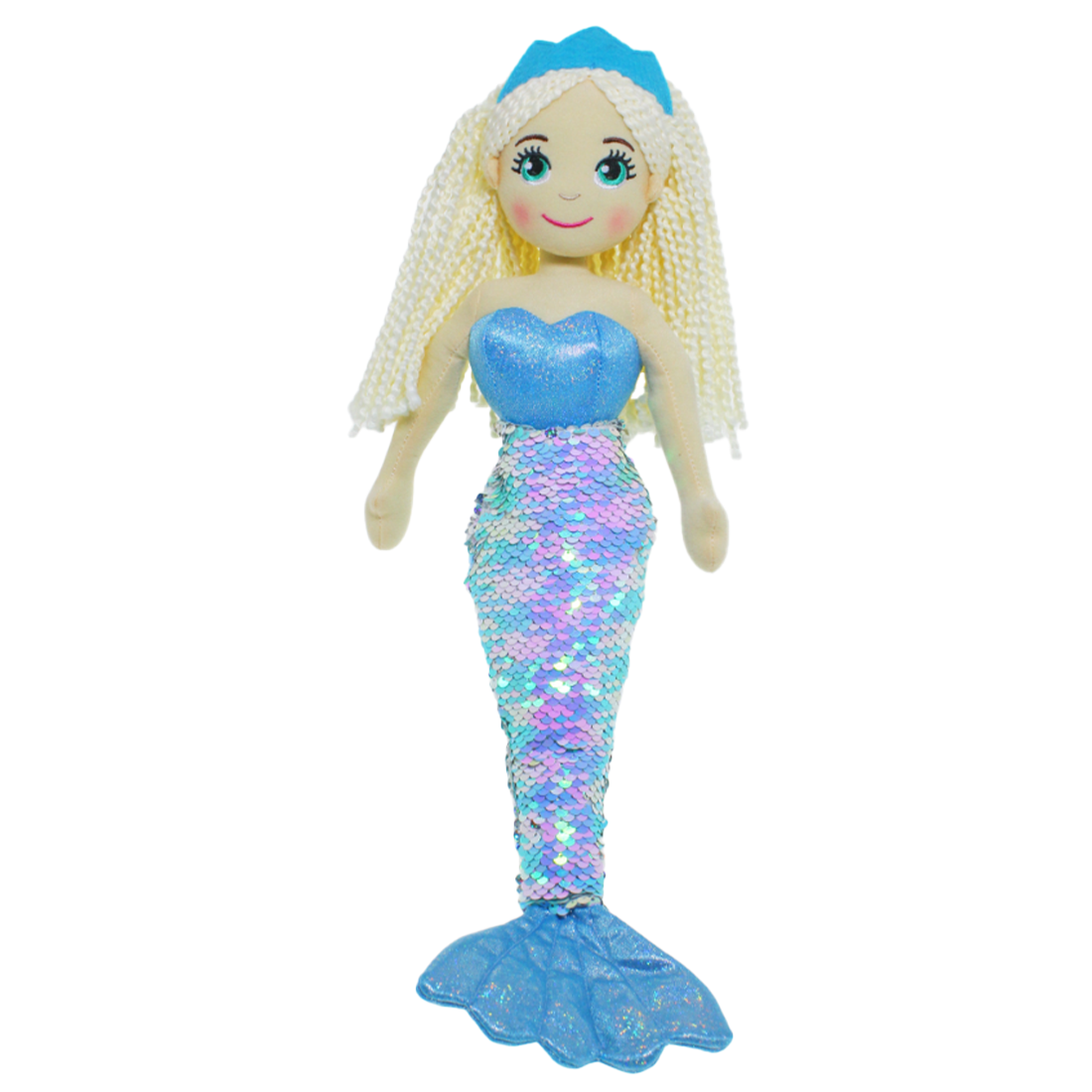 Cotton Candy Shelly The Blue Iridescent Flip Sequined Mermaid Doll