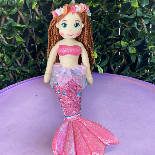 Cotton Candy Zoe The Pink Flip Sequined Mermaid Doll With Tutu