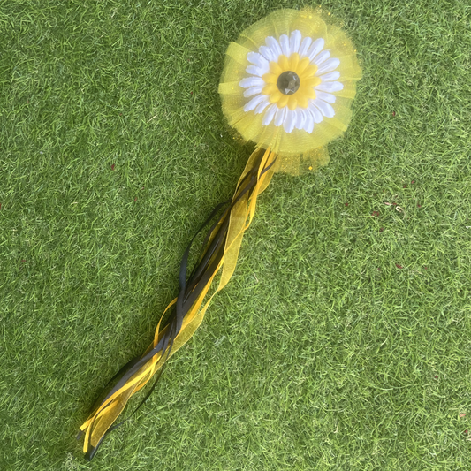 Daisy Bumble Bee Fairy Wand - Black Yellow and White