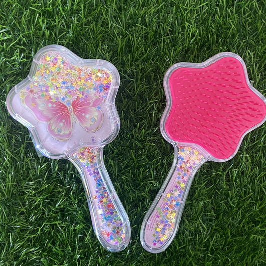 Dazzling Butterfly Pink Hair Brush