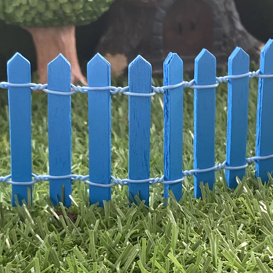 Deep Blue Fairy Garden Picket Fence 90cm x 5cm