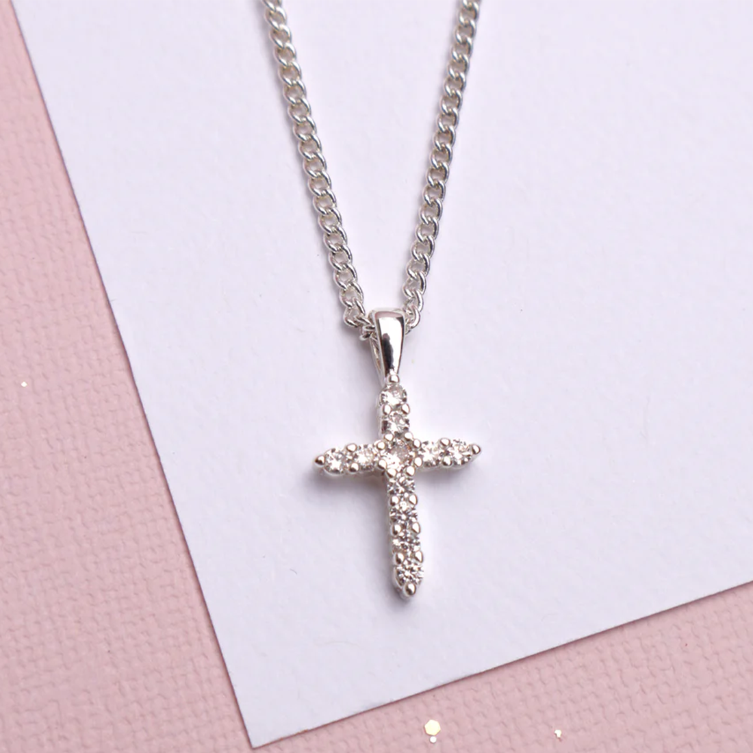 Diamante Cross Necklace