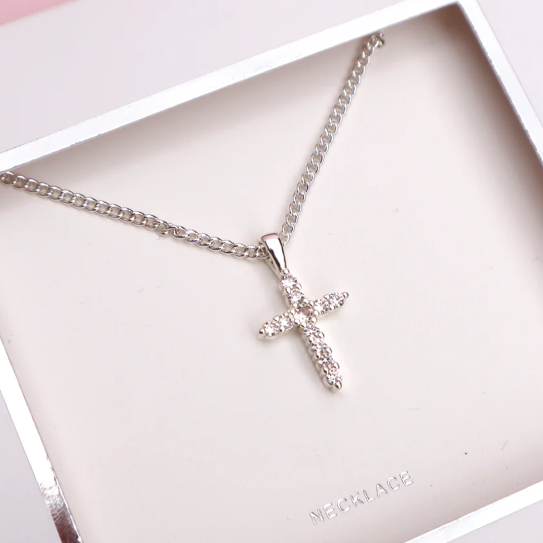 Diamante Cross Necklace