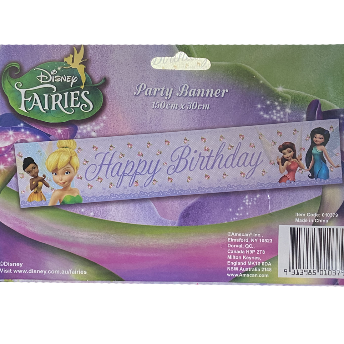 Disney Fairies Pink Happy Birthday Party Banner
