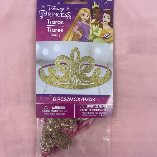 Disney Princess Once Upon A Time Glitter Paper Tiaras Pk 8